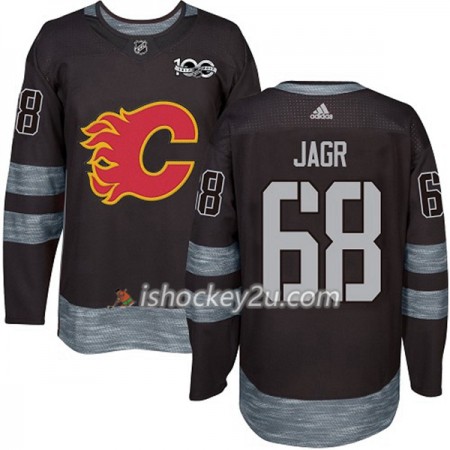 Mænd NHL Calgary Flames Trøje Jaromir Jagr 68 1917-2017 100th Anniversary Adidas Sort Authentic